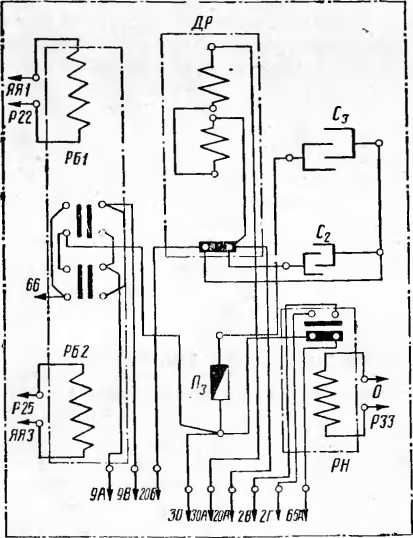 Рис. 62. Монтажная схема панели типа ПР-116Б