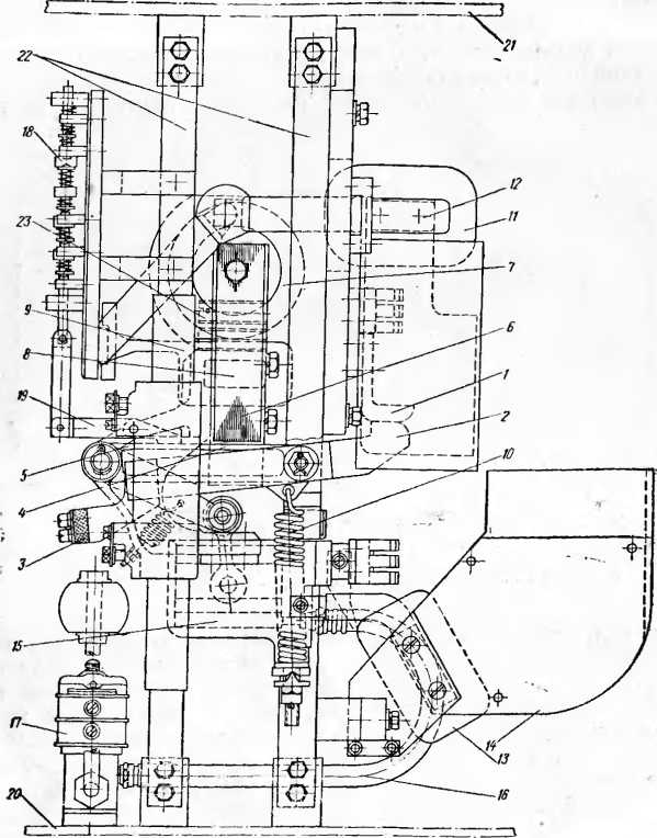 Рис. 42. Электрическое устройство выключателя БВП-5М