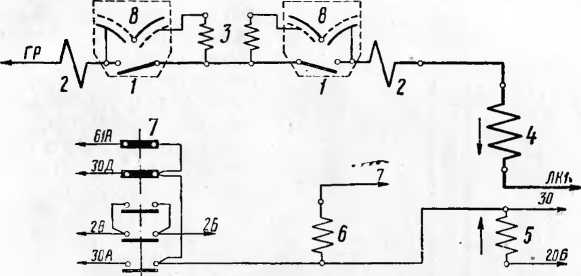 Рис. 43. Электрическая схема выключателя БВП-5М