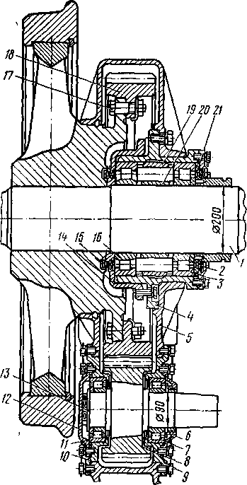 Рис. 41. Редуктор электропоезда ЭР2: