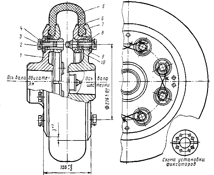 Рис. 44. Упругая муфта: