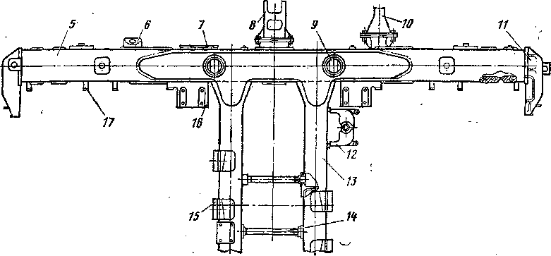 Рис, 22. Рама тележки моторного вагона электропоезда ЭР2Р: