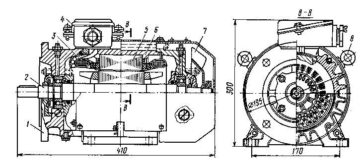 Рис. 73. Электродвигатель АОМ-32-4: