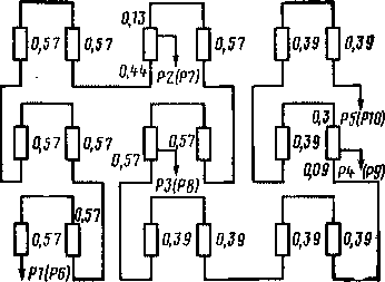 Рис. 98. Схема одной группы пусковых резисторов КФ-П5А