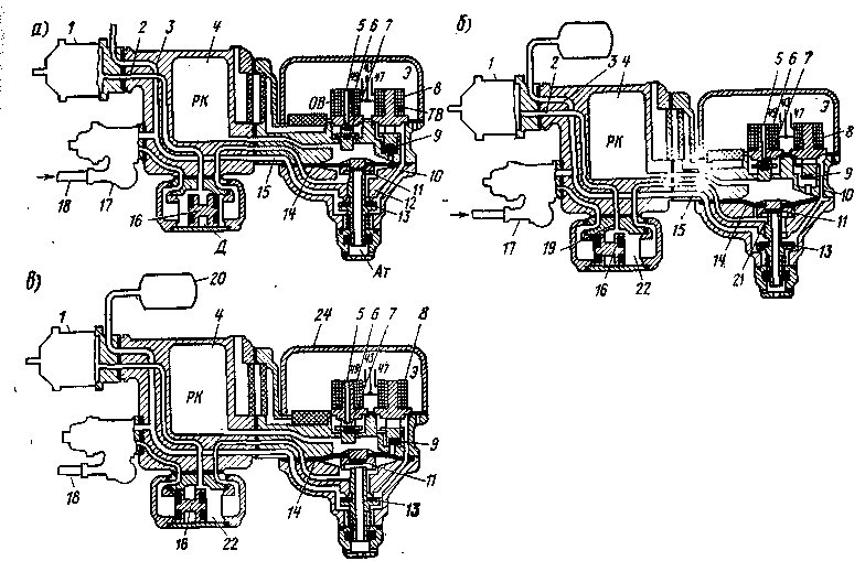 Рис. 225. Схема электровоздухораспределителя усл. № 305-001: