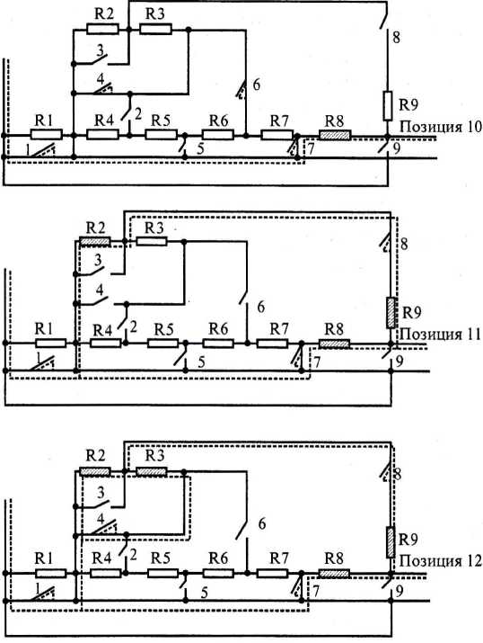 Рис. 4.5. Прохождение тока на позициях 10...12РК