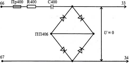 Рис. 4.30. Седьмая уставка БРУ (диагональ моста ПП406 закорочена)