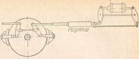 Рис. 159. Схема установки на вагоне автоматического регулятора выхода штока тормозного цилиндра усл. № 536