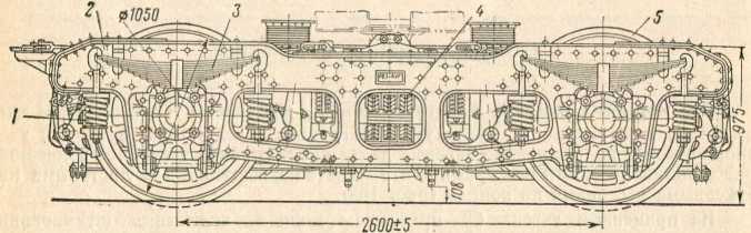 Рис. 163. Тележка моторного вагона элсктросекции Ср3: