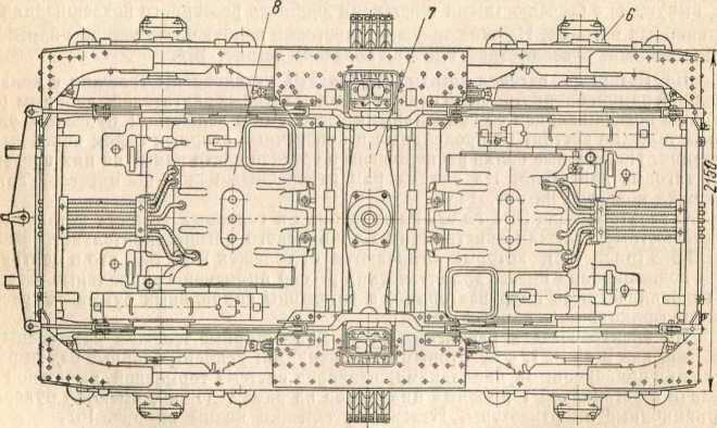 Рис. 163. Тележка моторного вагона элсктросекции Ср3: