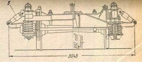 Рис. 166. Бесчелюстная тележка КВЗ-57Э: 