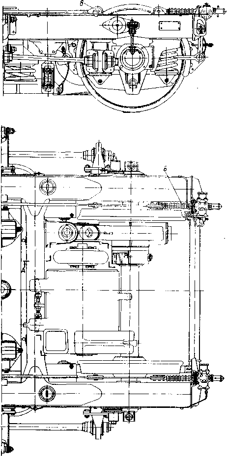 Рис. 93. Тележка и ее узлы (к карте смазки)